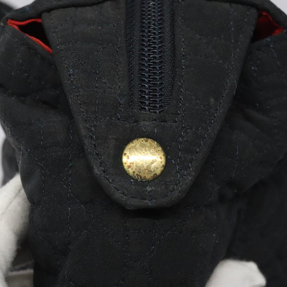 Christian Dior Canage Shoulder Bag Nylon Black Gold Auth yk17665