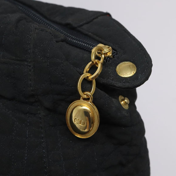 Christian Dior Canage Shoulder Bag Nylon Black Gold Auth yk17665