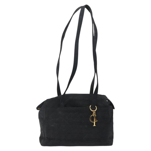 Christian Dior Canage Shoulder Bag Nylon Black Gold Auth yk17665