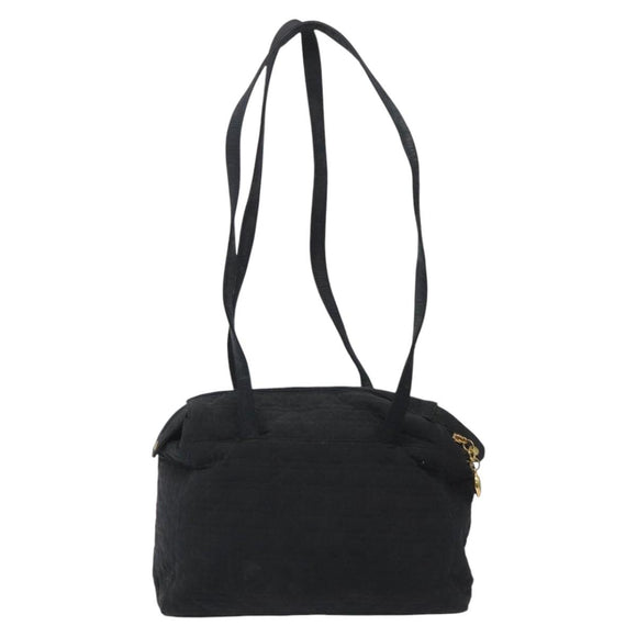 Christian Dior Canage Shoulder Bag Nylon Black Gold Auth yk17665