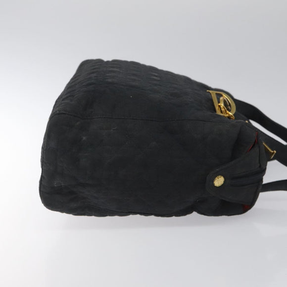 Christian Dior Canage Shoulder Bag Nylon Black Gold Auth yk17665