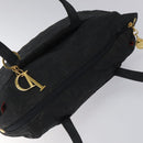Christian Dior Canage Shoulder Bag Nylon Black Gold Auth yk17665-7