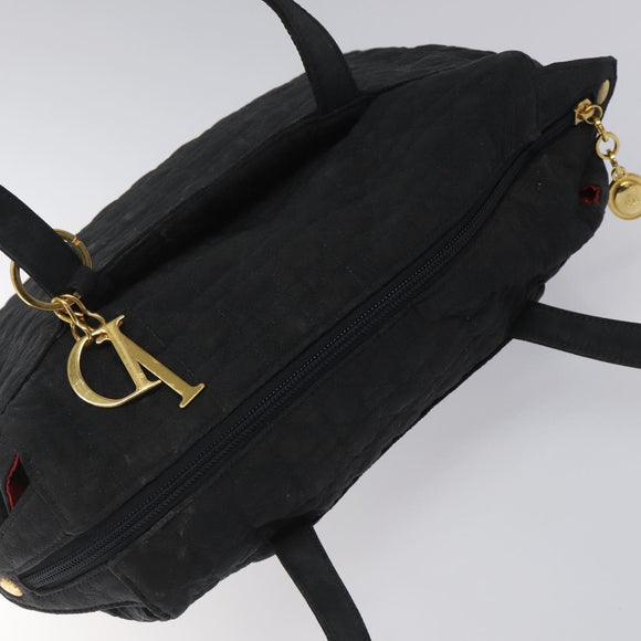 Christian Dior Canage Shoulder Bag Nylon Black Gold Auth yk17665