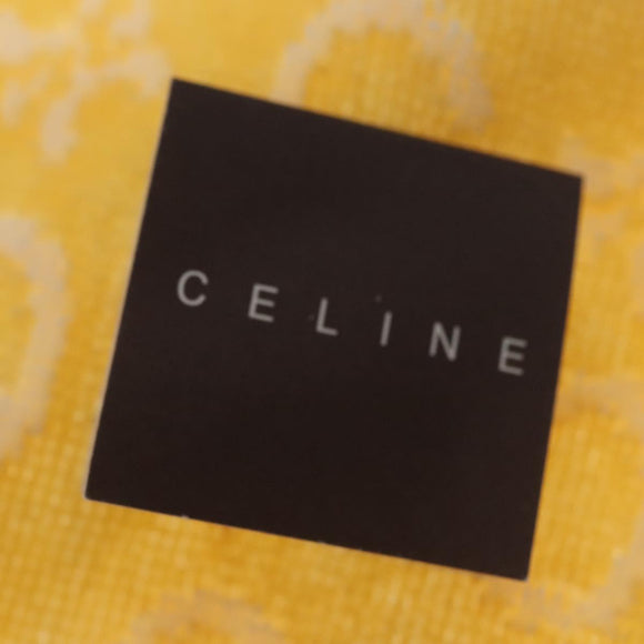 CELINE C Macadam Canvas Towel Pouch set Navy Yellow Auth yk17681