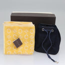 CELINE C Macadam Canvas Towel Pouch set Navy Yellow Auth yk17681-20