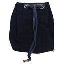 CELINE C Macadam Canvas Towel Pouch set Navy Yellow Auth yk17681-3