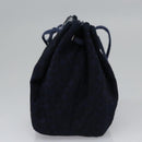 CELINE C Macadam Canvas Towel Pouch set Navy Yellow Auth yk17681-5