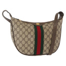 GUCCI GG Supreme Web Sherry Line Shoulder Bag PVC Beige 10 01 3840 Auth yk17755-1