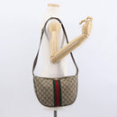 GUCCI GG Supreme Web Sherry Line Shoulder Bag PVC Beige 10 01 3840 Auth yk17755-24