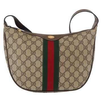 GUCCI GG Supreme Web Sherry Line Shoulder Bag PVC Beige 10 01 3840 Auth yk17755 - 0