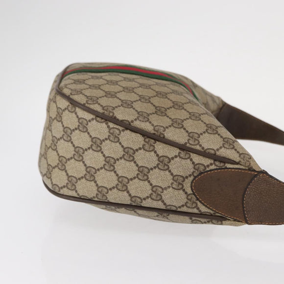 GUCCI GG Supreme Web Sherry Line Shoulder Bag PVC Beige 10 01 3840 Auth yk17755