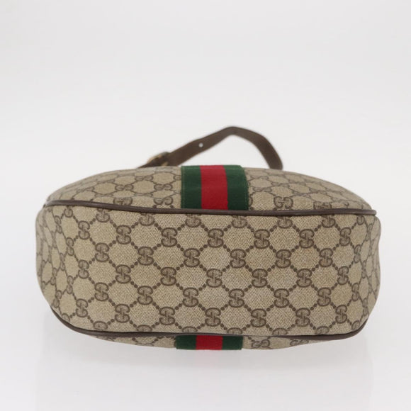 GUCCI GG Supreme Web Sherry Line Shoulder Bag PVC Beige 10 01 3840 Auth yk17755