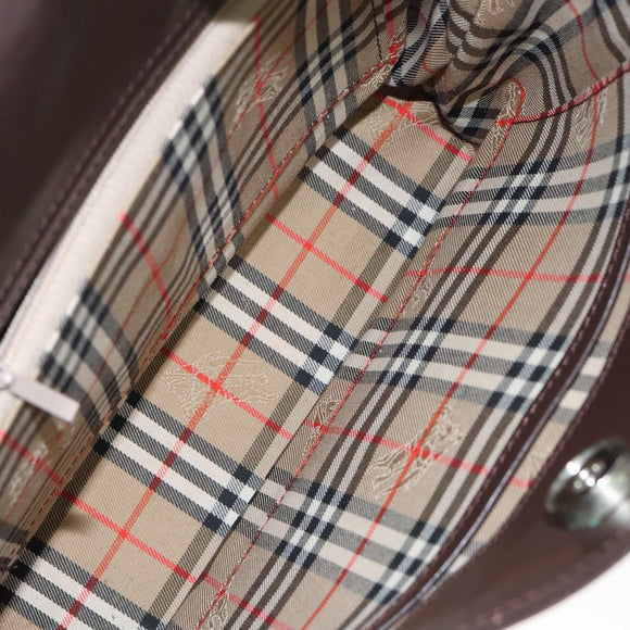 BURBERRY Hand Bag Leather Brown Auth yk17756