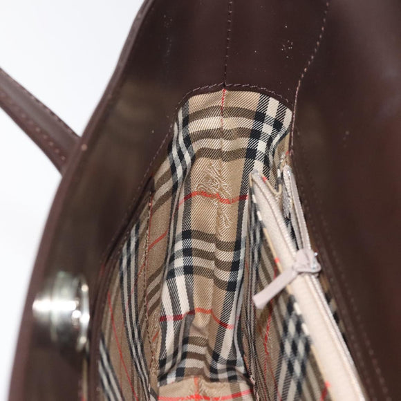 BURBERRY Hand Bag Leather Brown Auth yk17756