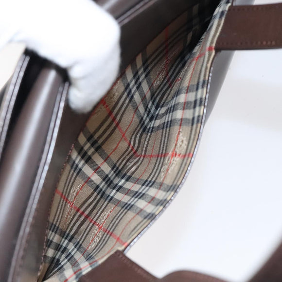 BURBERRY Hand Bag Leather Brown Auth yk17756