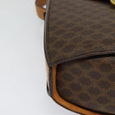 CELINE Macadam Canvas Shoulder Bag PVC Leather Brown Gold Auth yk17805-9