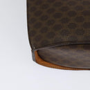 CELINE Macadam Canvas Shoulder Bag PVC Leather Brown Gold Auth yk17805-15
