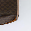 CELINE Macadam Canvas Shoulder Bag PVC Leather Brown Gold Auth yk17805-16