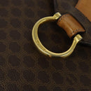 CELINE Macadam Canvas Shoulder Bag PVC Leather Brown Gold Auth yk17805-17