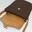 CELINE Macadam Canvas Shoulder Bag PVC Leather Brown Gold Auth yk17805-10