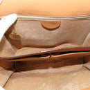 CELINE Macadam Canvas Shoulder Bag PVC Leather Brown Gold Auth yk17805-11