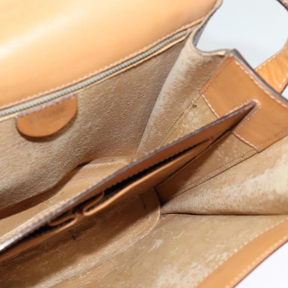 CELINE Macadam Canvas Shoulder Bag PVC Leather Brown Gold Auth yk17805