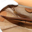 CELINE Macadam Canvas Shoulder Bag PVC Leather Brown Gold Auth yk17805-20