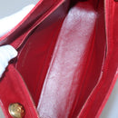 CHANEL Matelasse Chain Shoulder Bag Lamb Skin Gold Red CC Auth yk17818-11