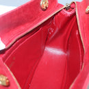 CHANEL Matelasse Chain Shoulder Bag Lamb Skin Gold Red CC Auth yk17818-18