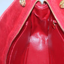 CHANEL Matelasse Chain Shoulder Bag Lamb Skin Gold Red CC Auth yk17818-19