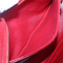 CHANEL Matelasse Chain Shoulder Bag Lamb Skin Gold Red CC Auth yk17818-21