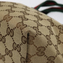 GUCCI GG Canvas Web Sherry Line Hand Bag Beige Silver 284728 Auth yk17820-14