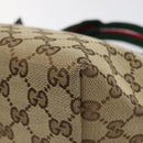 GUCCI GG Canvas Web Sherry Line Hand Bag Beige Silver 284728 Auth yk17820-9