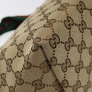 GUCCI GG Canvas Web Sherry Line Hand Bag Beige Silver 284728 Auth yk17820-16