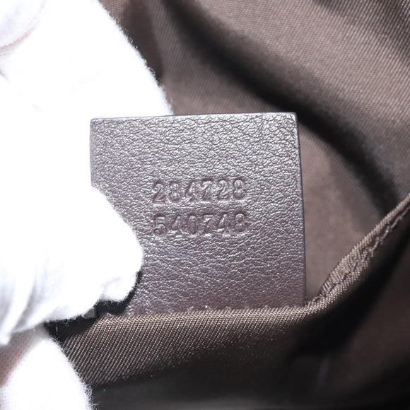 GUCCI GG Canvas Web Sherry Line Hand Bag Beige Silver 284728 Auth yk17820