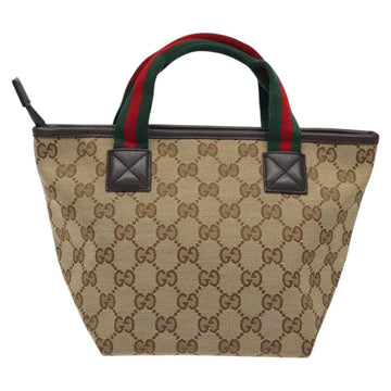 GUCCI GG Canvas Web Sherry Line Hand Bag Beige Silver 284728 Auth yk17820 - 0