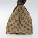 GUCCI GG Canvas Web Sherry Line Hand Bag Beige Silver 284728 Auth yk17820-3