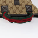 GUCCI GG Canvas Web Sherry Line Hand Bag Beige Silver 284728 Auth yk17820-7