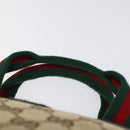 GUCCI GG Canvas Web Sherry Line Hand Bag Beige Silver 284728 Auth yk17820-8