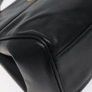 BALLY Hand Bag Leather Black Gold Auth yk17845-15
