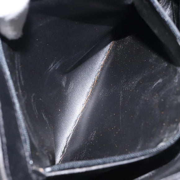 BALLY Hand Bag Leather Black Gold Auth yk17845