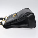 BALLY Hand Bag Leather Black Gold Auth yk17845-4