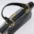 BALLY Hand Bag Leather Black Gold Auth yk17845-6