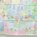 HERMES Carre 90 Scarf ""Faubourg Tropical"" Silk Green Auth yk17852-9