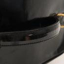 CHANEL COCO Mark Vanity Hand Bag Patent leather 2way Black Gold CC Auth yk17862-7
