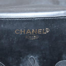 CHANEL COCO Mark Vanity Hand Bag Patent leather 2way Black Gold CC Auth yk17862-9