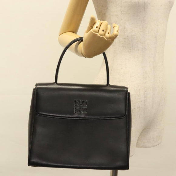 GIVENCHY Hand Bag Leather Black Auth yk17882