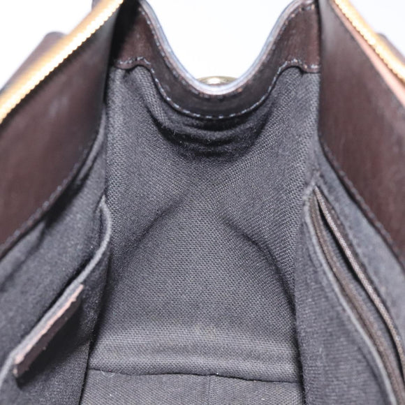 BURBERRY Nova Check Hand Bag PVC Beige Gold Auth yk17883