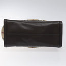 BURBERRY Nova Check Hand Bag PVC Beige Gold Auth yk17883-5