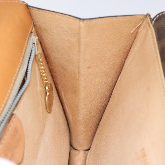 CELINE Macadam Canvas Hand Bag PVC Leather Brown Gold Auth yk17887
